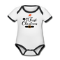 My First Christmas - Organic Contrast Short Sleeve Baby Bodysuit - white/black