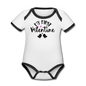 My First Valentine - Organic Contrast Short Sleeve Baby Bodysuit - white/black