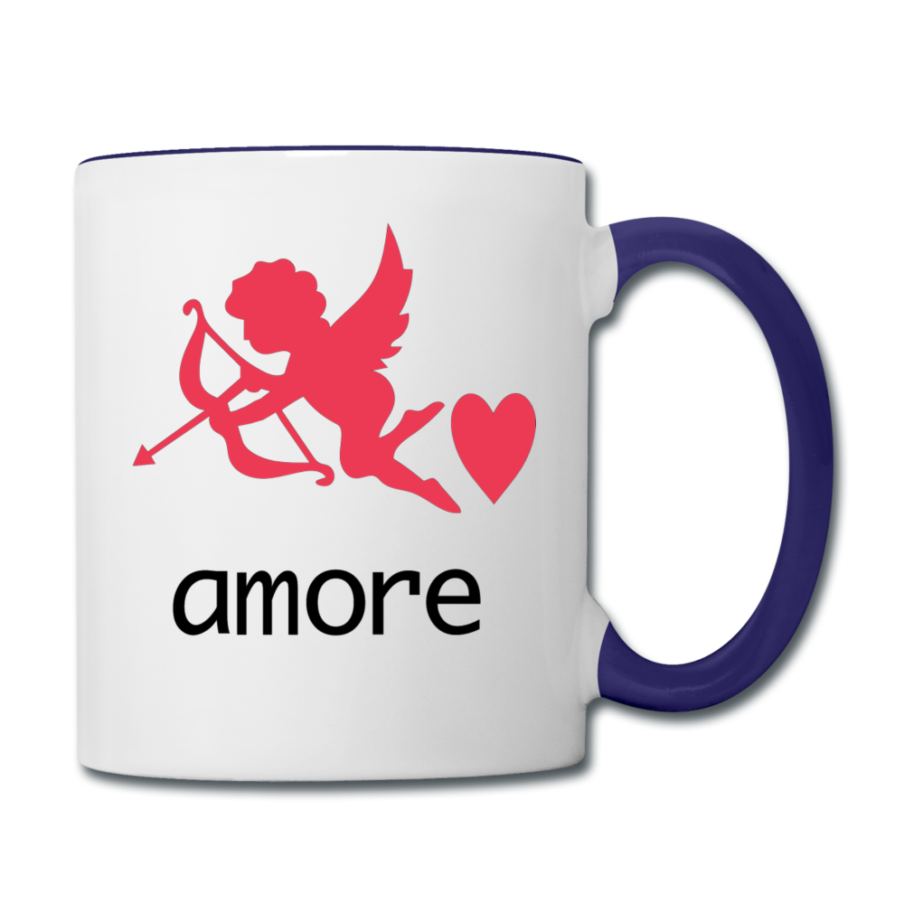 Cupid - Amore - Contrast Coffee Mug - white/cobalt blue