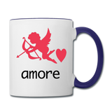 Cupid - Amore - Contrast Coffee Mug - white/cobalt blue