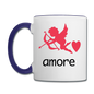 Cupid - Amore - Contrast Coffee Mug - white/cobalt blue