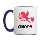 Cupid - Amore - Contrast Coffee Mug - white/cobalt blue