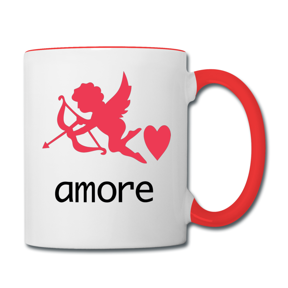 Cupid - Amore - Contrast Coffee Mug - white/red