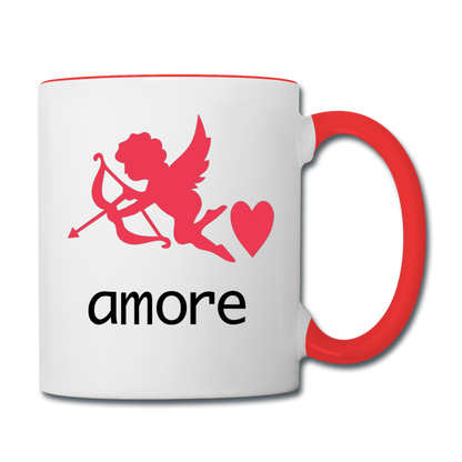 Cupid - Amore - Contrast Coffee Mug - white/red