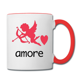 Cupid - Amore - Contrast Coffee Mug - white/red