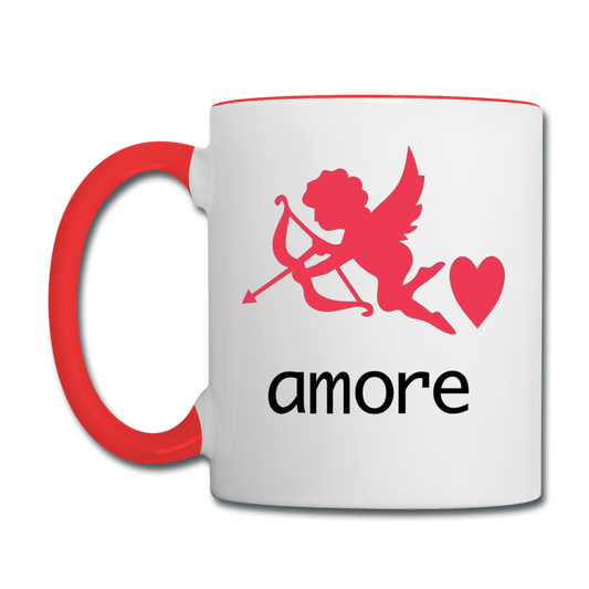 Cupid - Amore - Contrast Coffee Mug - white/red