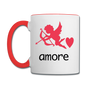 Cupid - Amore - Contrast Coffee Mug - white/red