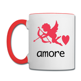 Cupid - Amore - Contrast Coffee Mug - white/red
