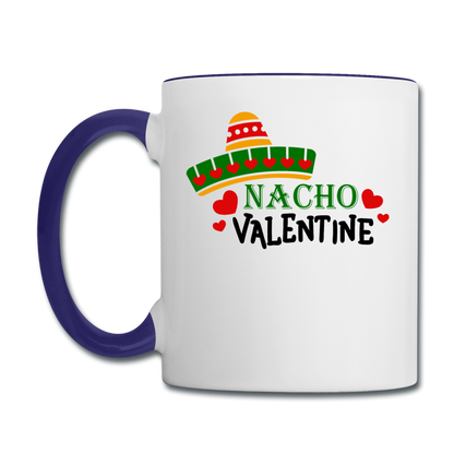 Nacho Valentine - Contrast Coffee Mug - white/cobalt blue