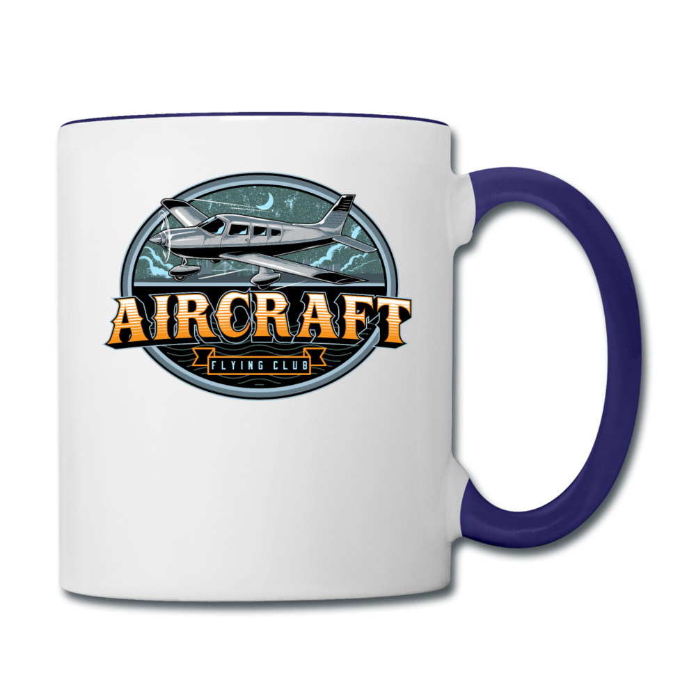 Aircraft Flying Club - Contrast Coffee Mug - white/cobalt blue