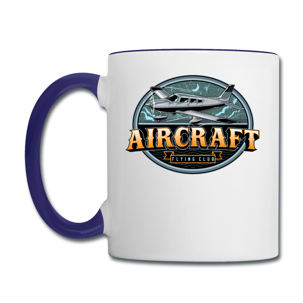 Aircraft Flying Club - Contrast Coffee Mug - white/cobalt blue