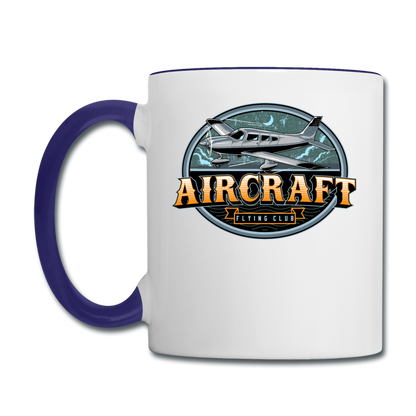 Aircraft Flying Club - Contrast Coffee Mug - white/cobalt blue