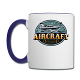 Aircraft Flying Club - Contrast Coffee Mug - white/cobalt blue