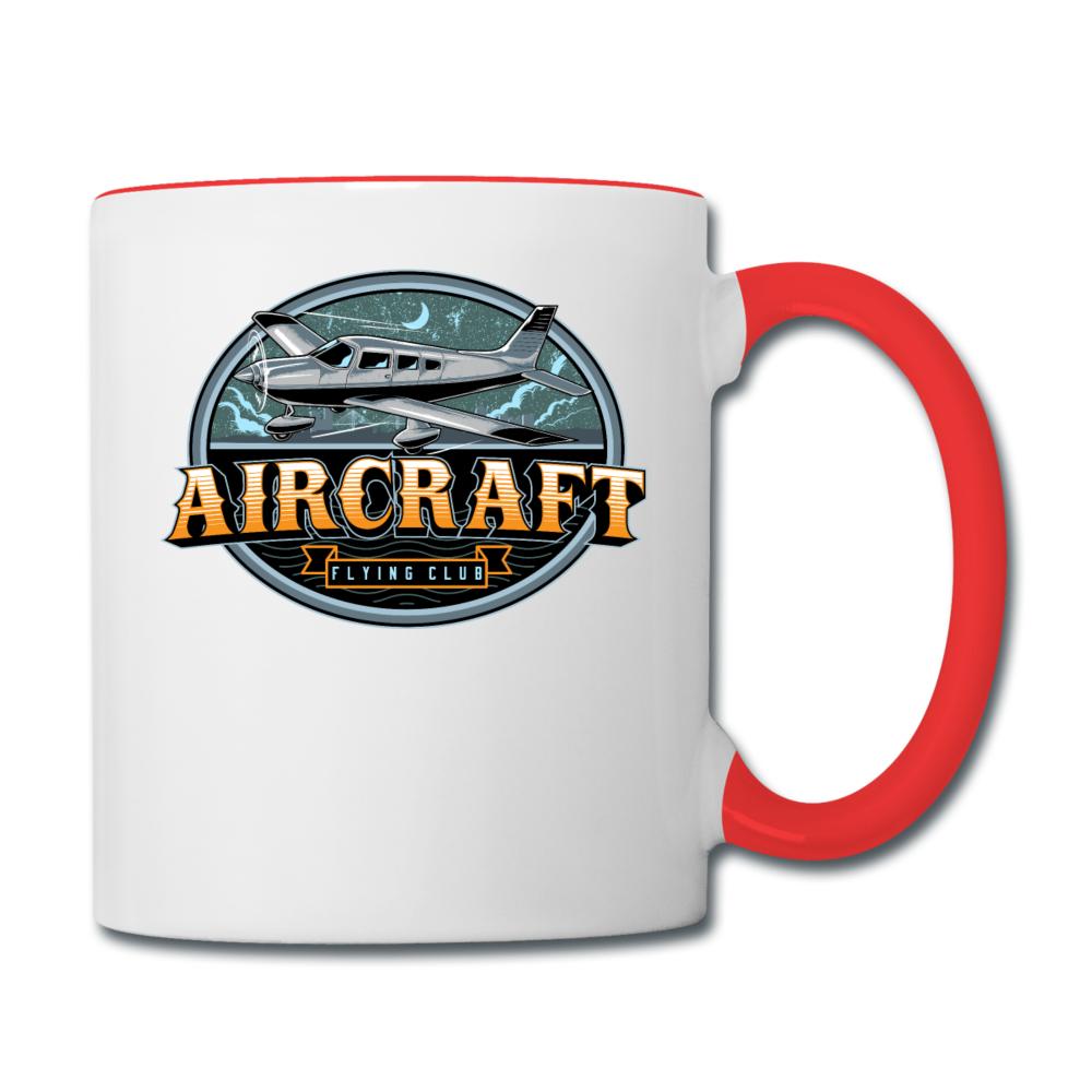 Aircraft Flying Club - Contrast Coffee Mug - white/red