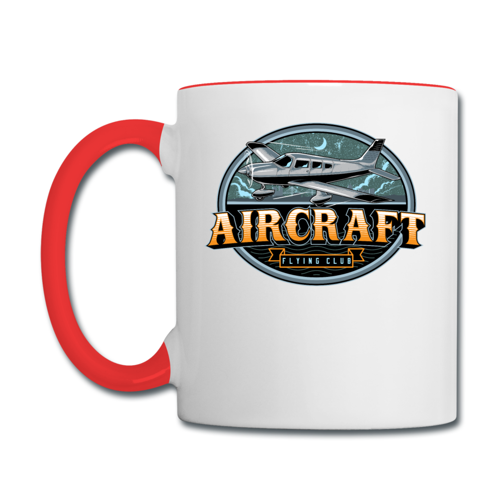 Aircraft Flying Club - Contrast Coffee Mug - white/red