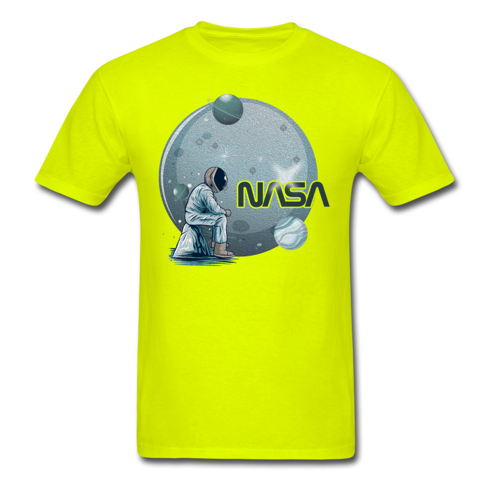 NASA - Astronaut And Planets - Unisex Classic T-Shirt - safety green