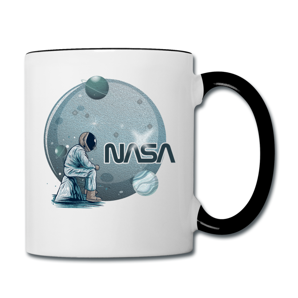 NASA - Astronaut And Planets - Contrast Coffee Mug - white/black