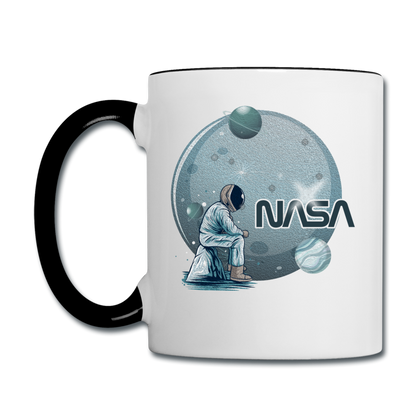 NASA - Astronaut And Planets - Contrast Coffee Mug - white/black