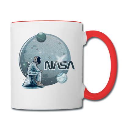 NASA - Astronaut And Planets - Contrast Coffee Mug - white/red