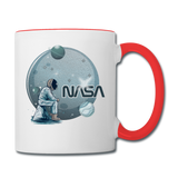 NASA - Astronaut And Planets - Contrast Coffee Mug - white/red