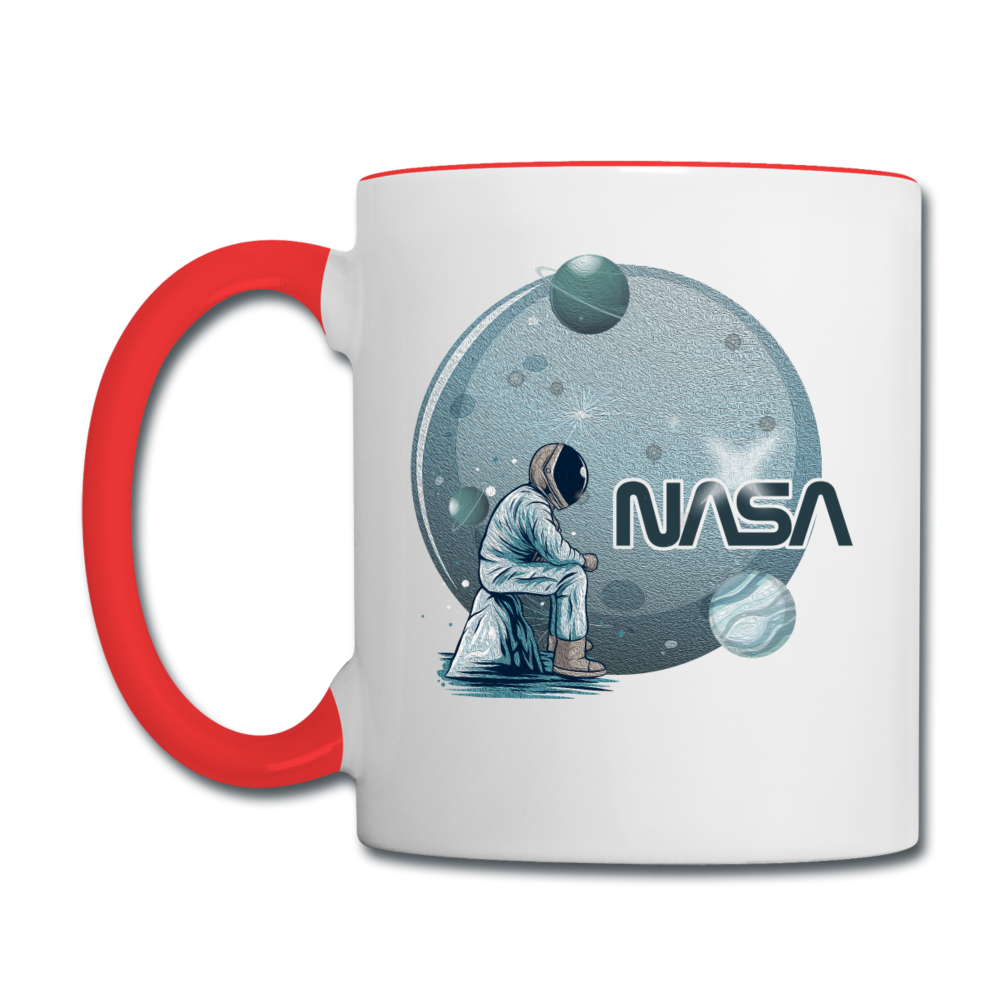 NASA - Astronaut And Planets - Contrast Coffee Mug - white/red