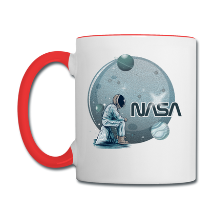 NASA - Astronaut And Planets - Contrast Coffee Mug - white/red