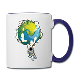 Astronaut - Earth Swing - Contrast Coffee Mug - white/cobalt blue