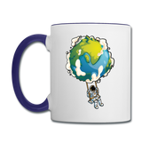 Astronaut - Earth Swing - Contrast Coffee Mug - white/cobalt blue