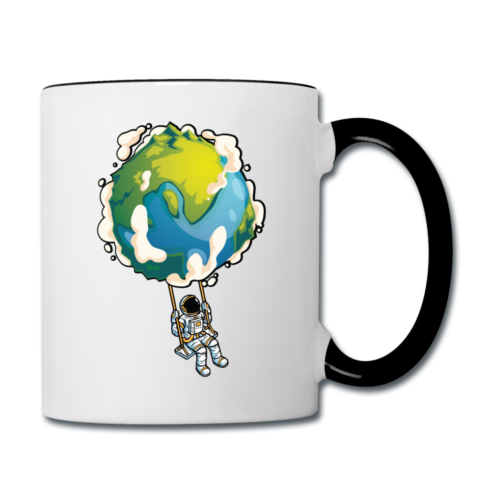 Astronaut - Earth Swing - Contrast Coffee Mug - white/black