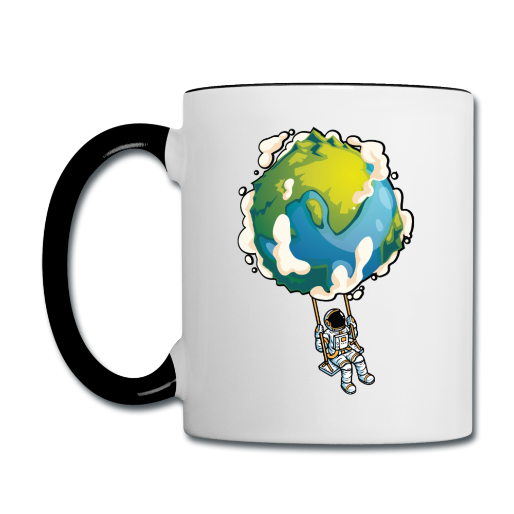 Astronaut - Earth Swing - Contrast Coffee Mug - white/black