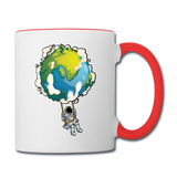 Astronaut - Earth Swing - Contrast Coffee Mug - white/red