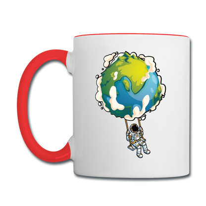 Astronaut - Earth Swing - Contrast Coffee Mug - white/red