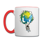 Astronaut - Earth Swing - Contrast Coffee Mug - white/red