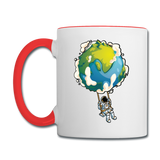 Astronaut - Earth Swing - Contrast Coffee Mug - white/red