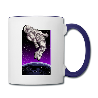 Astronaut - Floating - Contrast Coffee Mug - white/cobalt blue