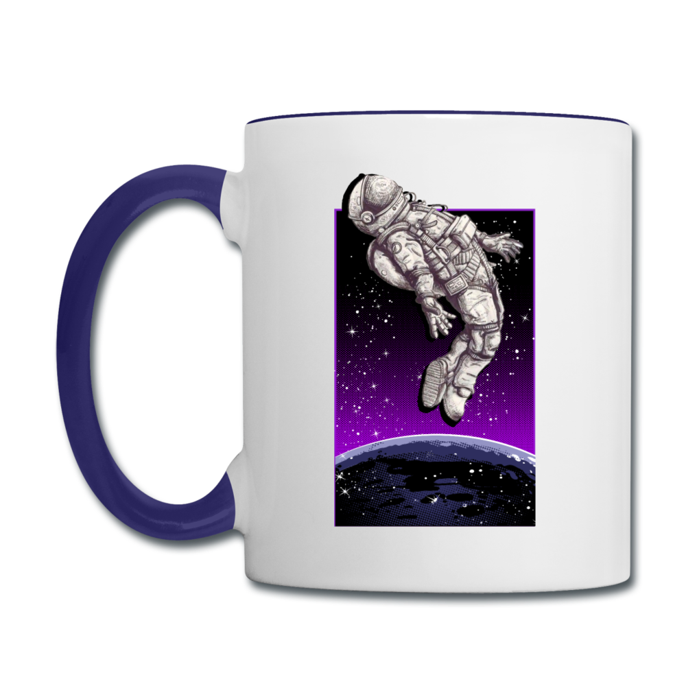 Astronaut - Floating - Contrast Coffee Mug - white/cobalt blue