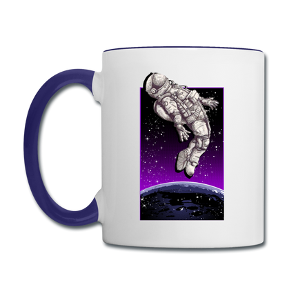 Astronaut - Floating - Contrast Coffee Mug - white/cobalt blue