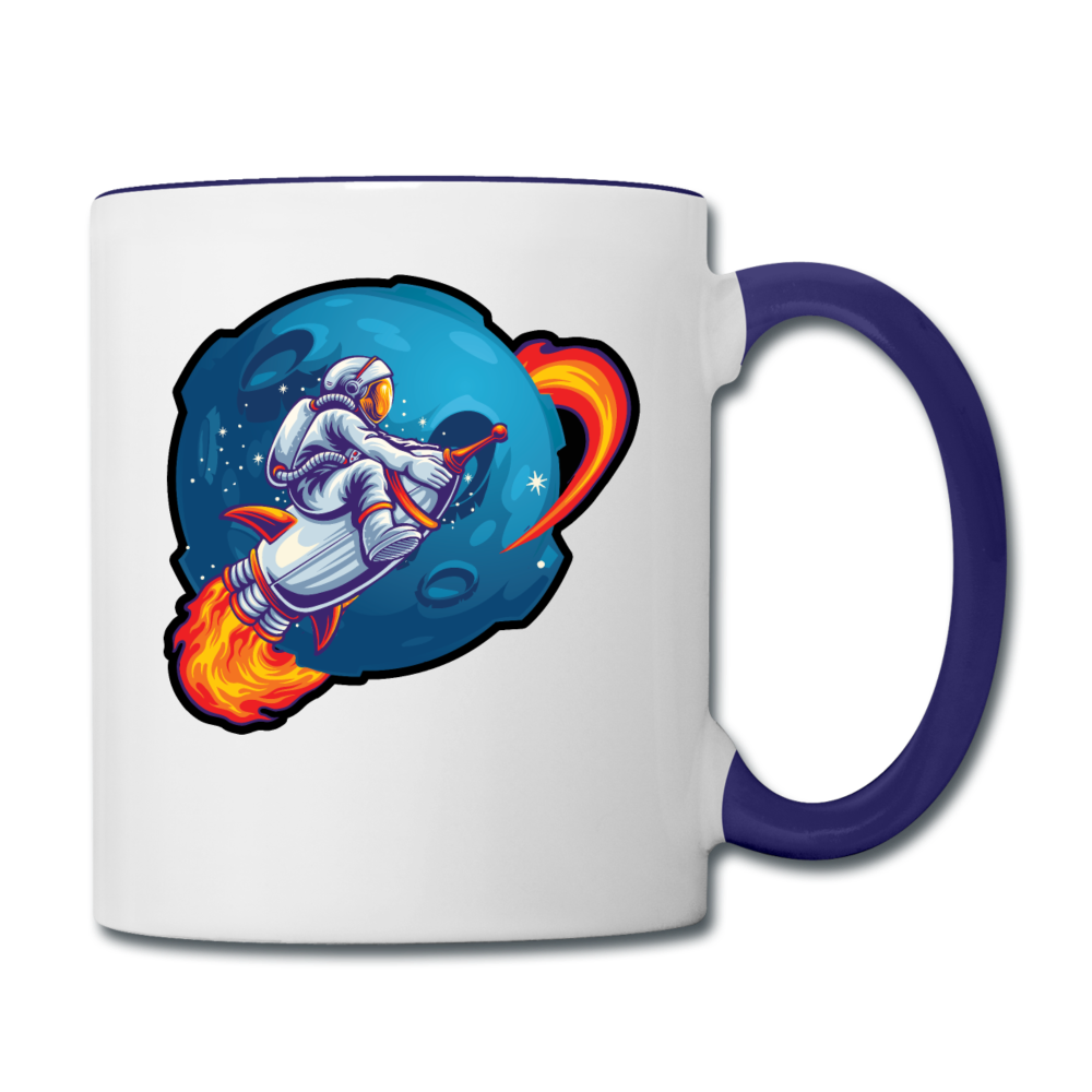 Astronaut - Rocket Ride - Contrast Coffee Mug - white/cobalt blue