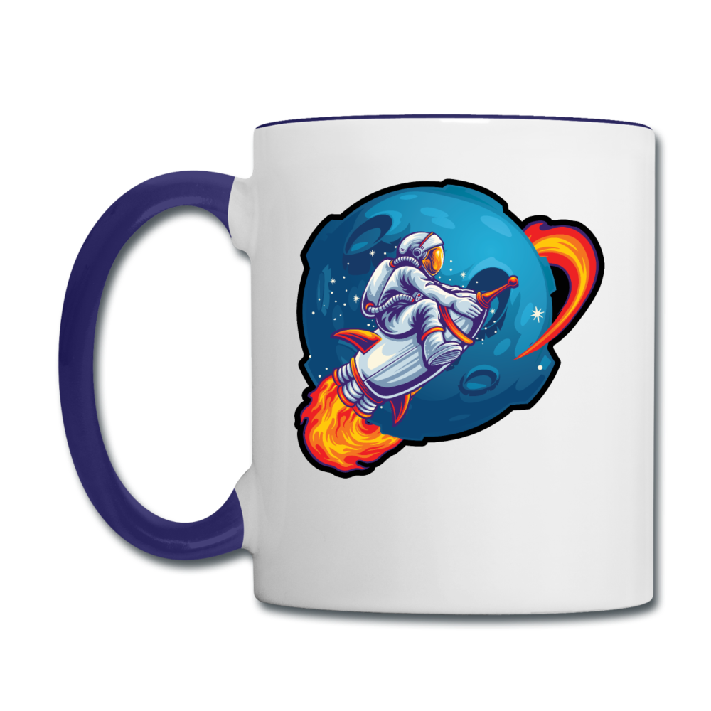 Astronaut - Rocket Ride - Contrast Coffee Mug - white/cobalt blue