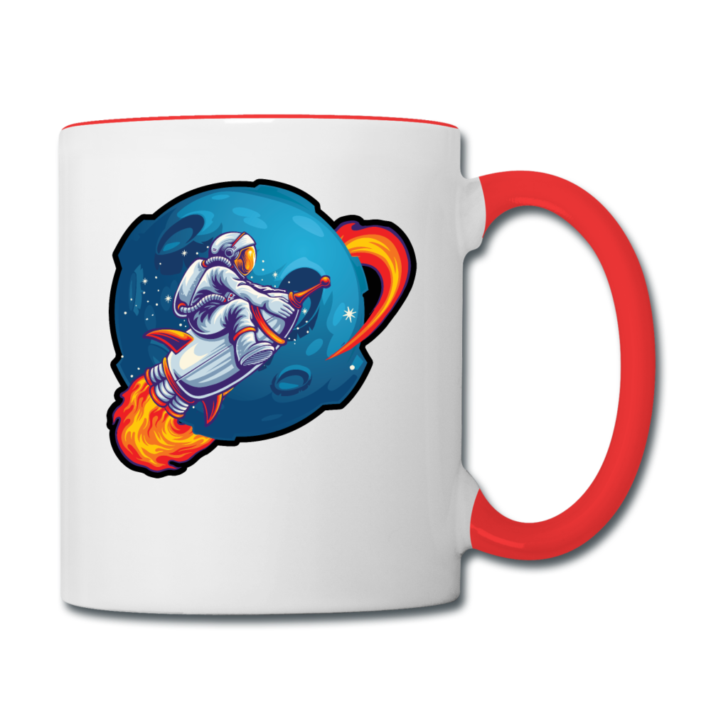 Astronaut - Rocket Ride - Contrast Coffee Mug - white/red