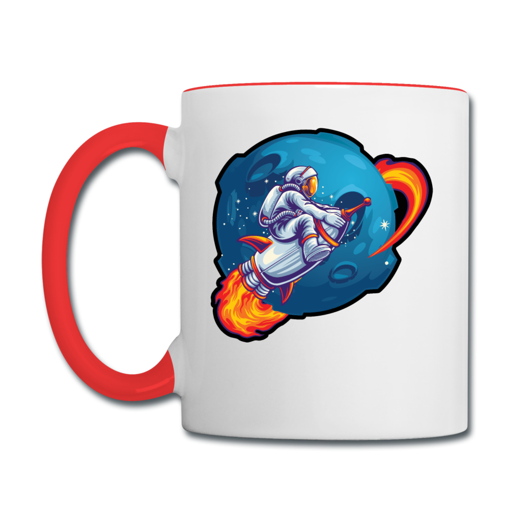 Astronaut - Rocket Ride - Contrast Coffee Mug - white/red