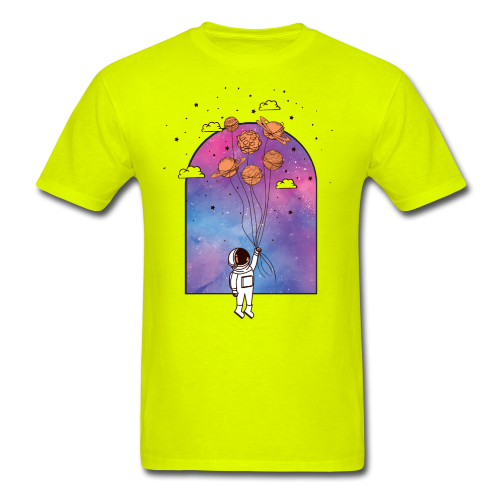 Astronaut - Planet Balloons - Unisex Classic T-Shirt - safety green