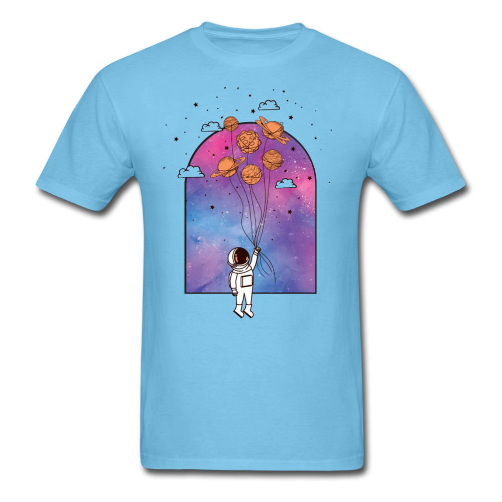 Astronaut - Planet Balloons - Unisex Classic T-Shirt - aquatic blue