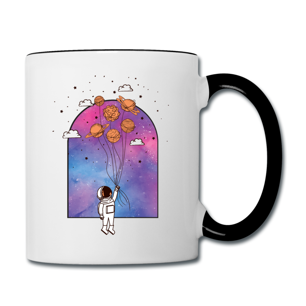 Astronaut - Planet Balloons - Contrast Coffee Mug - white/black