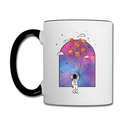 Astronaut - Planet Balloons - Contrast Coffee Mug - white/black