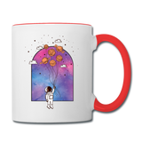 Astronaut - Planet Balloons - Contrast Coffee Mug - white/red