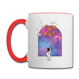 Astronaut - Planet Balloons - Contrast Coffee Mug - white/red