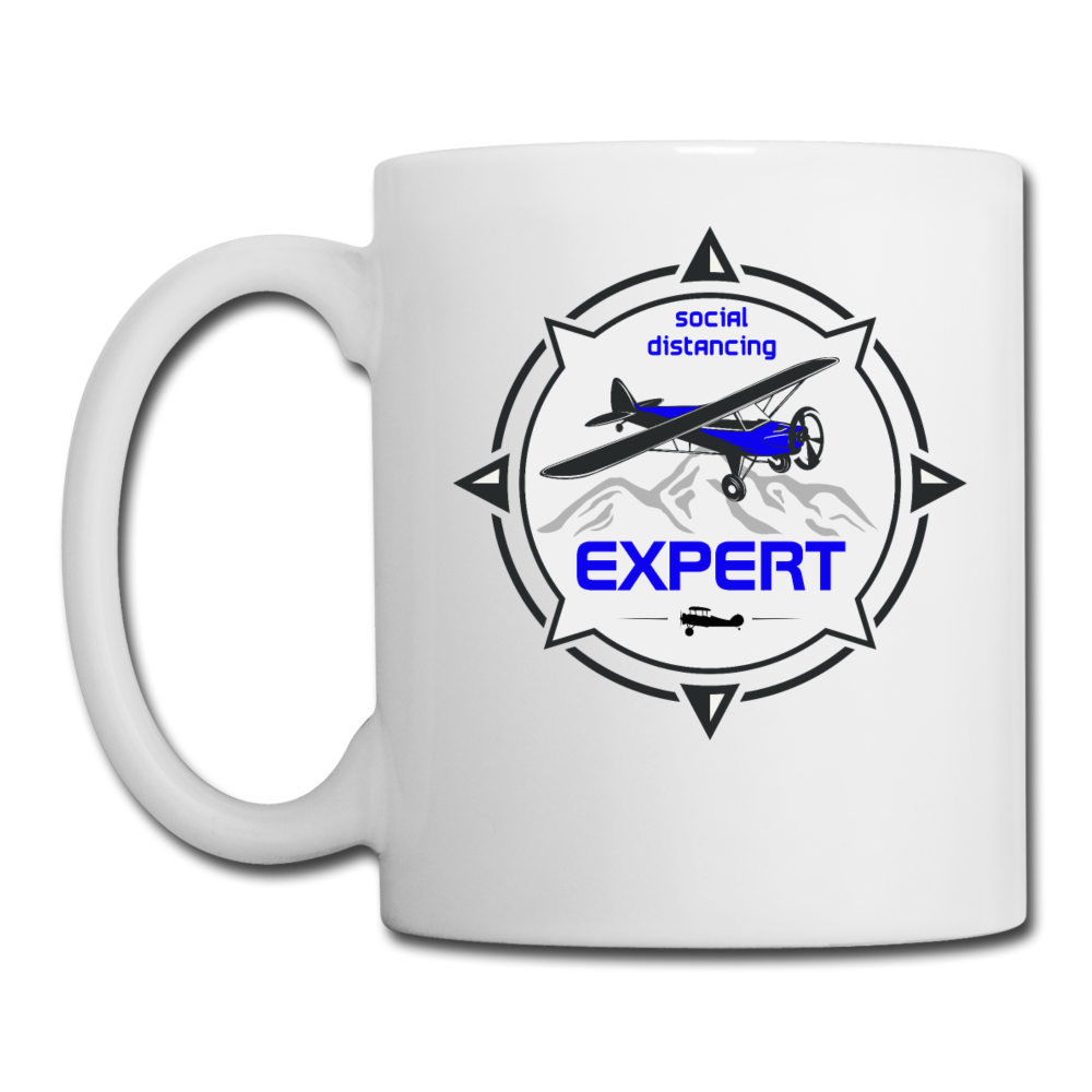 Social Distancing Expert - Flying - Coffee/Tea Mug - white