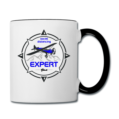 Social Distancing Expert - Flying - Contrast Coffee Mug - white/black