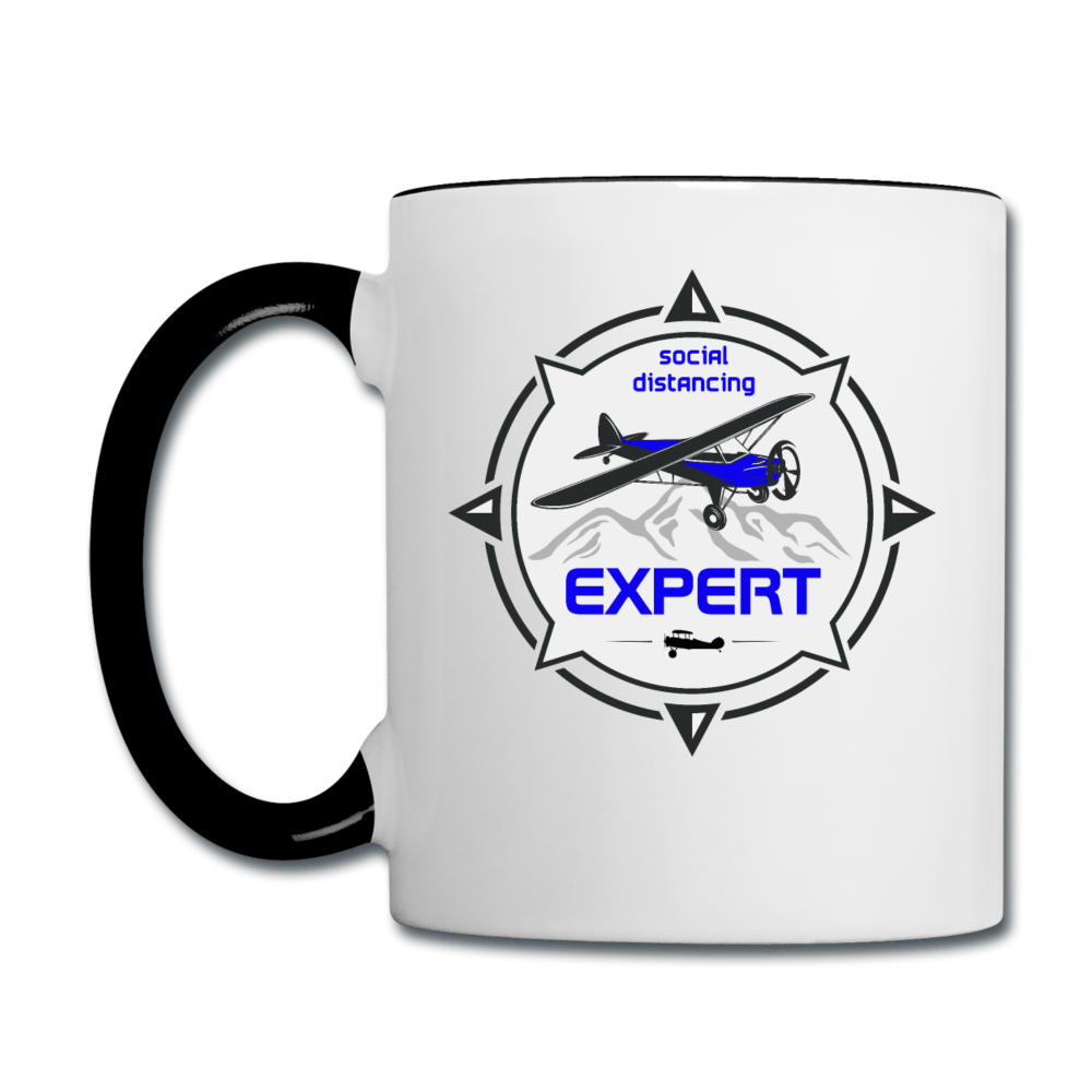 Social Distancing Expert - Flying - Contrast Coffee Mug - white/black